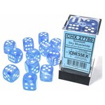 Chessex Chessex Borealis Sky Blue with White Luminary 16 mm d6 12 die set