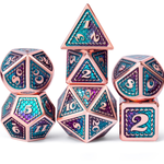 Dice Habit Mermaid Blue / Purple with Copper Metal Polyhedral 7 die set