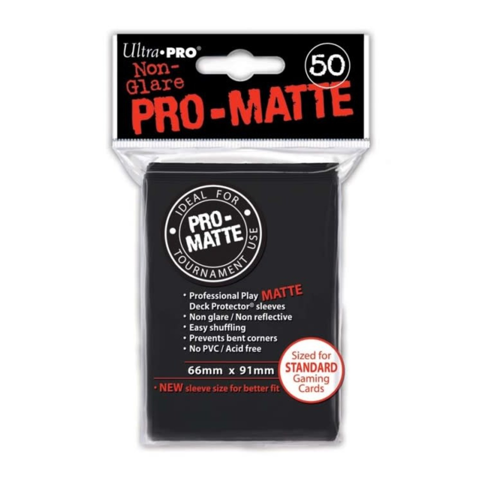 Ultra Pro Ultra Pro Pro-Matte Standard Deck Protector Sleeves Black 50 ct