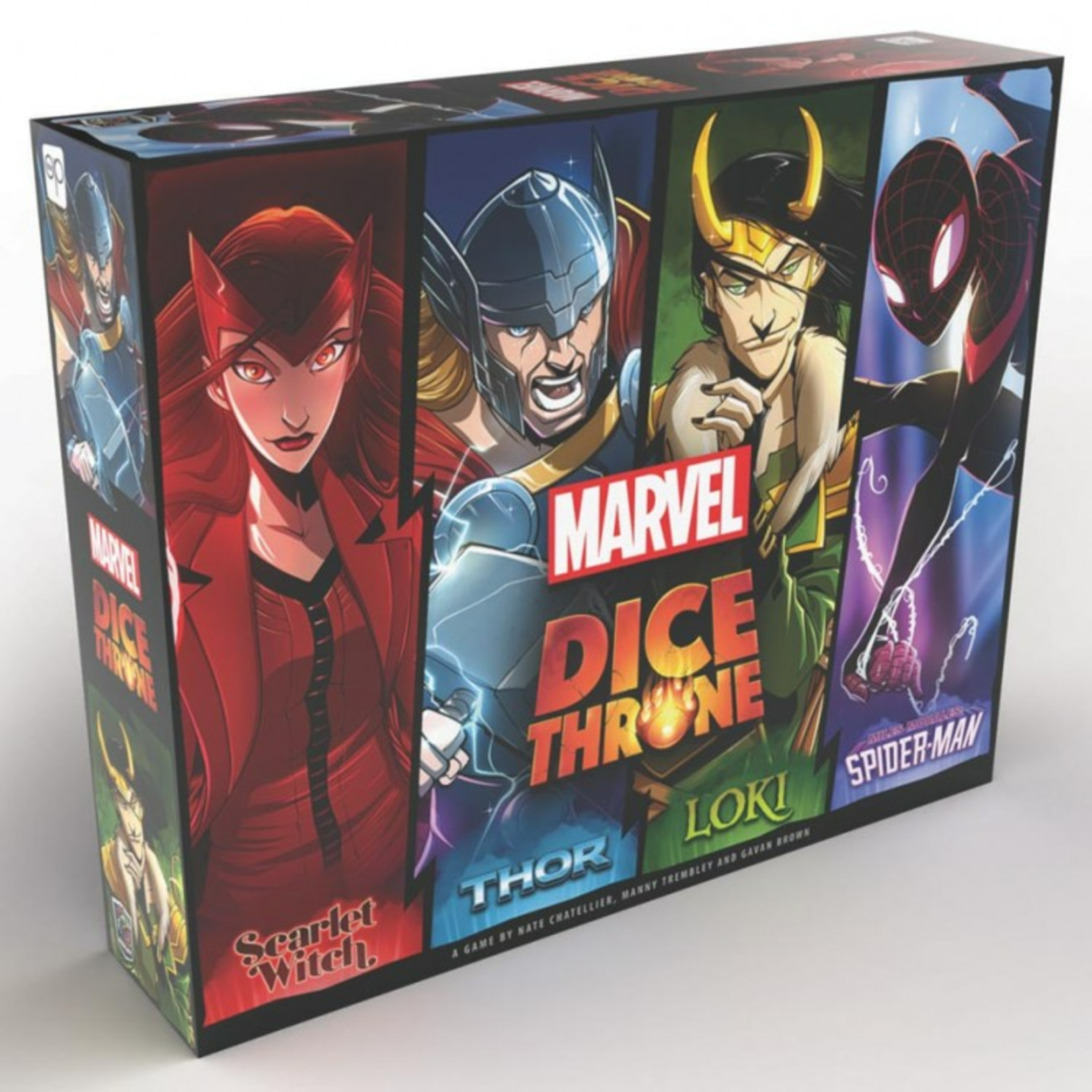 USAopoly Dice Throne Marvel 4 Hero Box Scarlet Witch Thor Loki Spider-Man