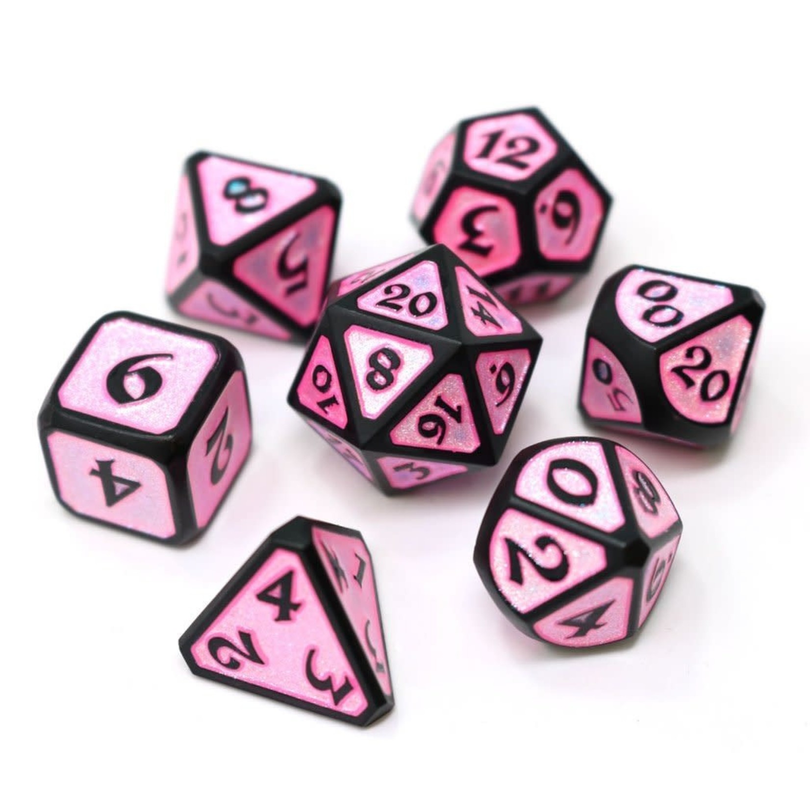 Die Hard Mythica Dreamscape Aphrodite Pink with Black Metal Polyhedral 7 die set
