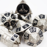 Foam Brain Games Dice 51 Onyx Ethers RPG Metal Dice 7 die set