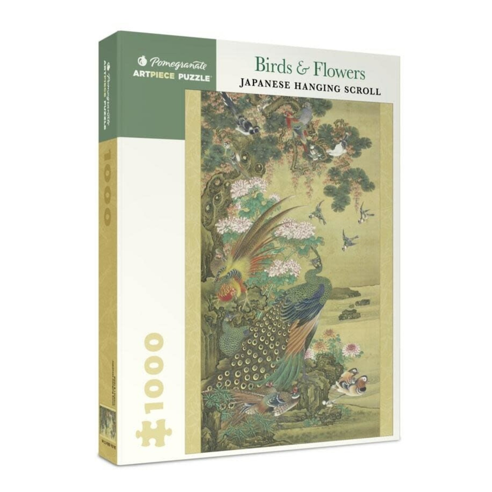 Pomegranate Communications 1000 pc Puzzle Birds and Flowers Japanese Scroll