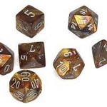Chessex Chessex Lustrous Mini Gold w/ Silver Polyhedral 7 die set