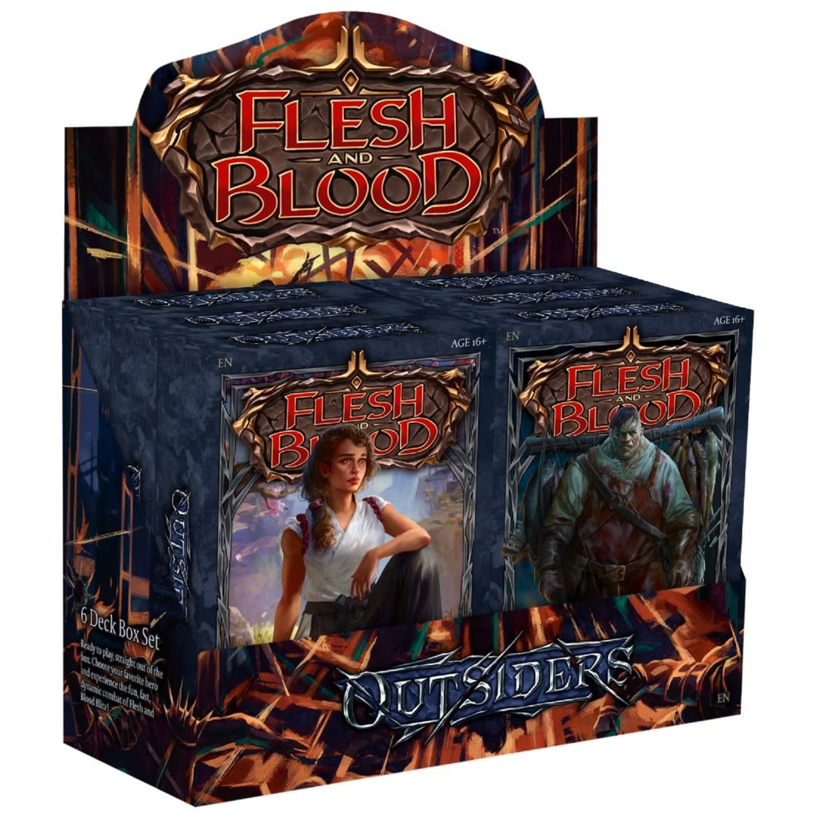 Legend Story Studios Flesh and Blood Outsiders Blitz Deck Display