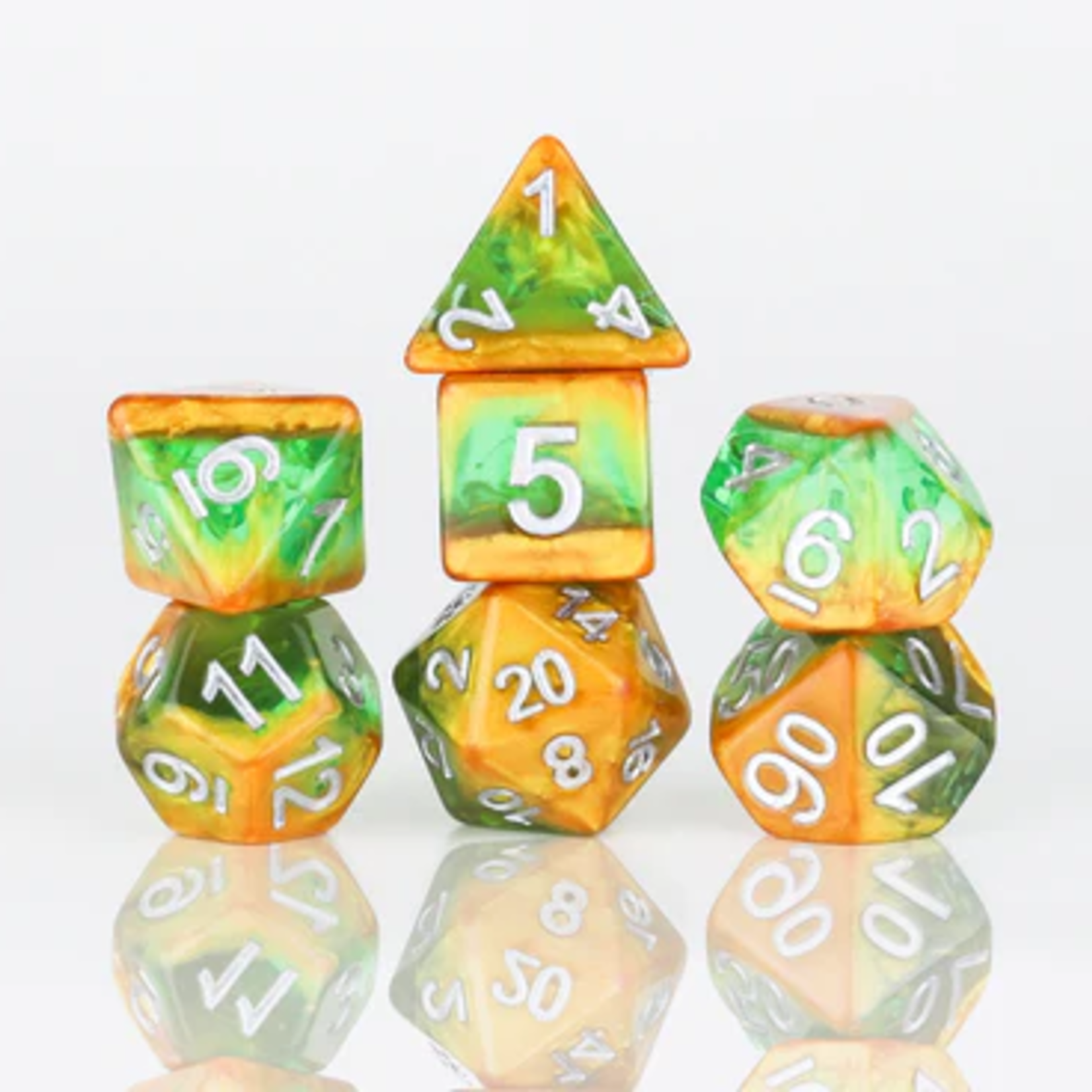 Sirius RPG Dice Rainforest Polyhedral 8 die set