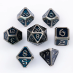 Die Hard Drakona Gemtooth Batholain Blue w/ Silver Metal Polyhedral 7 die set