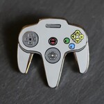 Real Sic N64 Video Game Controller Nintendo Grey Enamel Pin