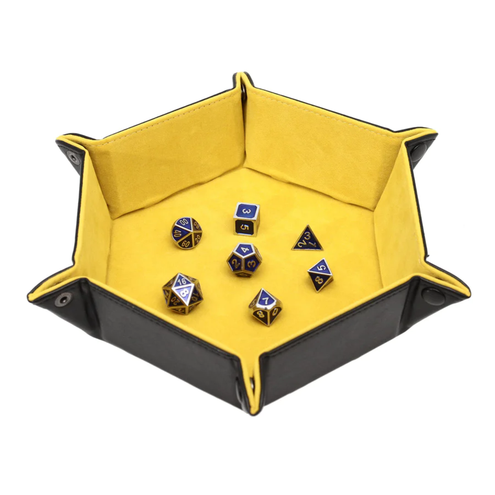 Forged Hexagon Snap Folding Dice Tray Yellow