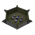 Forged Hexagon Snap Folding Dice Tray Green