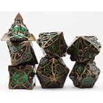 Foam Brain Games Quiver of Arrows Ancient Forest Arrow Copper Green Metal RPG dice 7 die set
