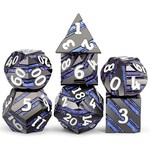 Dice Habit Stripe Dice Stargate Metal Enamel Polyhedral 7 die set