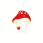 Magnifique Hearts Creative Mushroom Enamel Pin Strawberry