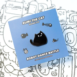 Robot Dance Battle Sumi the Black Cat Enamel Pin
