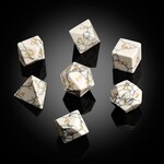 Dice Habit Gemstone Howlite Synthetic Polyhedral 7 die set