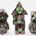 Foam Brain Games Oculus Mesmerizing Metal RPG dice 7 die set