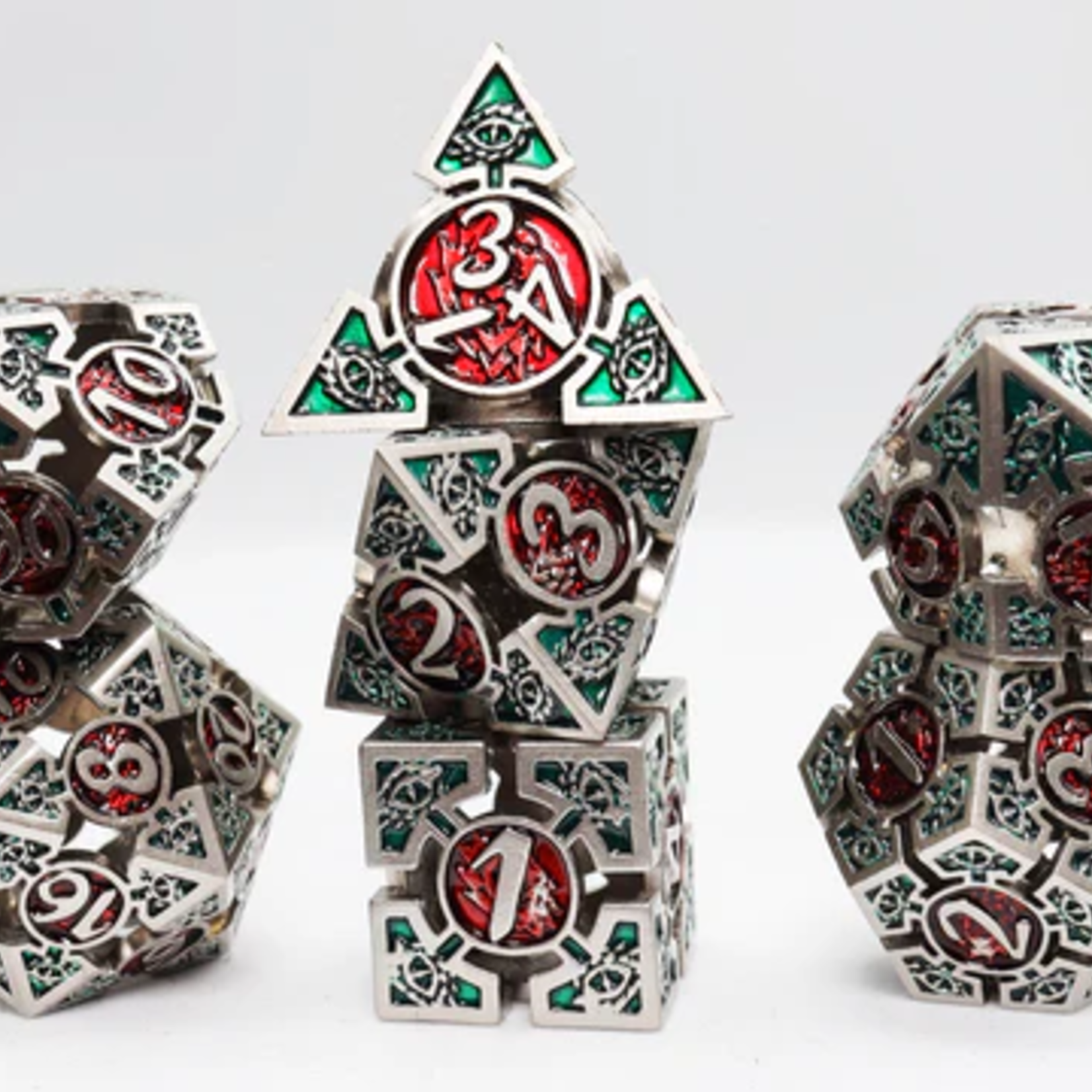 Foam Brain Games Oculus Bewildered Metal RPG dice 7 die set