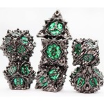 Foam Brain Games Floral Starburst Midnight Forest Metal RPG dice 7 die set