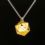 HYMGHO d20 Necklace Metal Gold