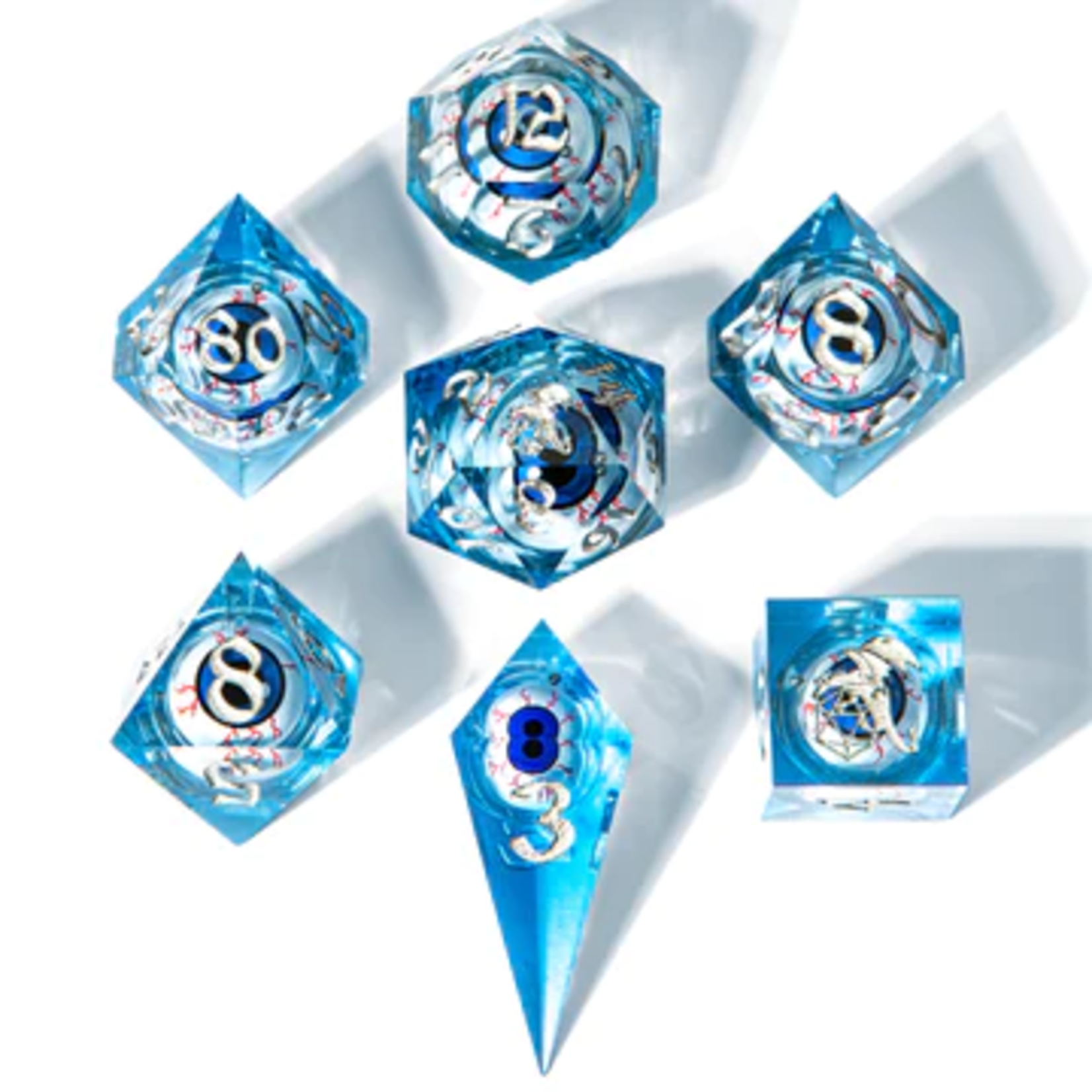 HYMGHO Hymgho Always Watching Blue Eye w/ White Sharp Edge Polyhedral 7 die set