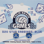 Foam Brain Games d20 Stud Earrings Blue