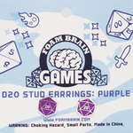 Foam Brain Games d20 Stud Earrings Purple