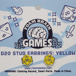 Foam Brain Games d20 Stud Earrings Yellow