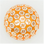 Foam Brain Games 45 mm Metal d100 Orange and Silver