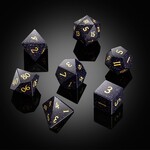 Dice Habit Gemstone Blue Sandstone Synthetic Polyhedral 7 die set