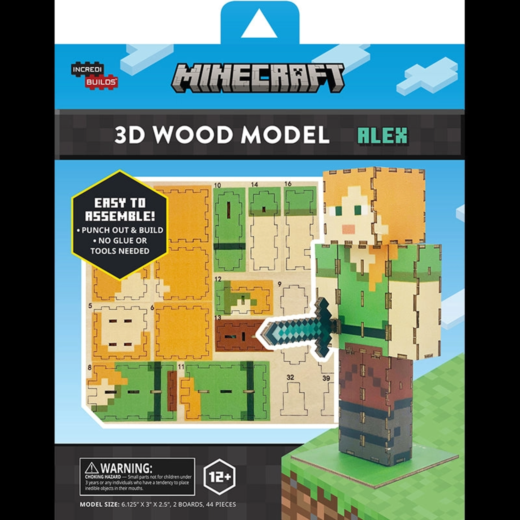 Insight Editions Incredibuilds Minecraft Alex 3D Wood Model Kit