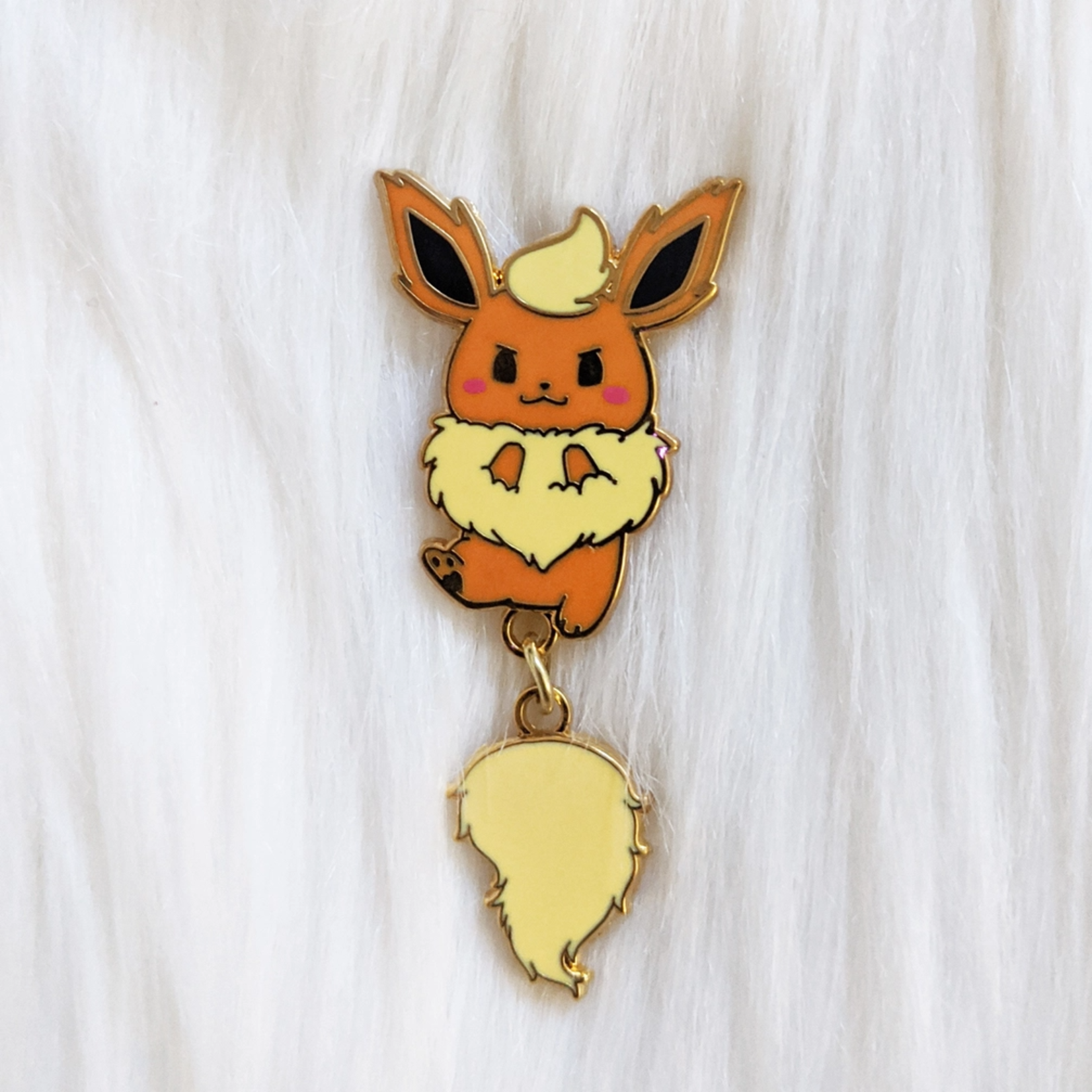 Sugar Cubed Studios Eeveelution Dangle Tail Enamel Pin Flareon