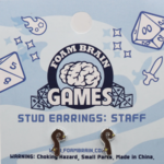 Foam Brain Games Stud Earrings Staff