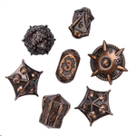 Cultivation Games Metal Dragon Body RPG Polyhedral 7 die set Copper