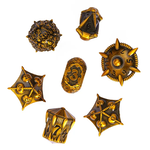 Cultivation Games Metal Dragon Body RPG Polyhedral 7 die set Gold