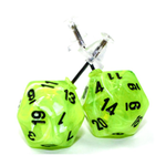 Chessex Stud Earrings d20 Vortex Bright Green