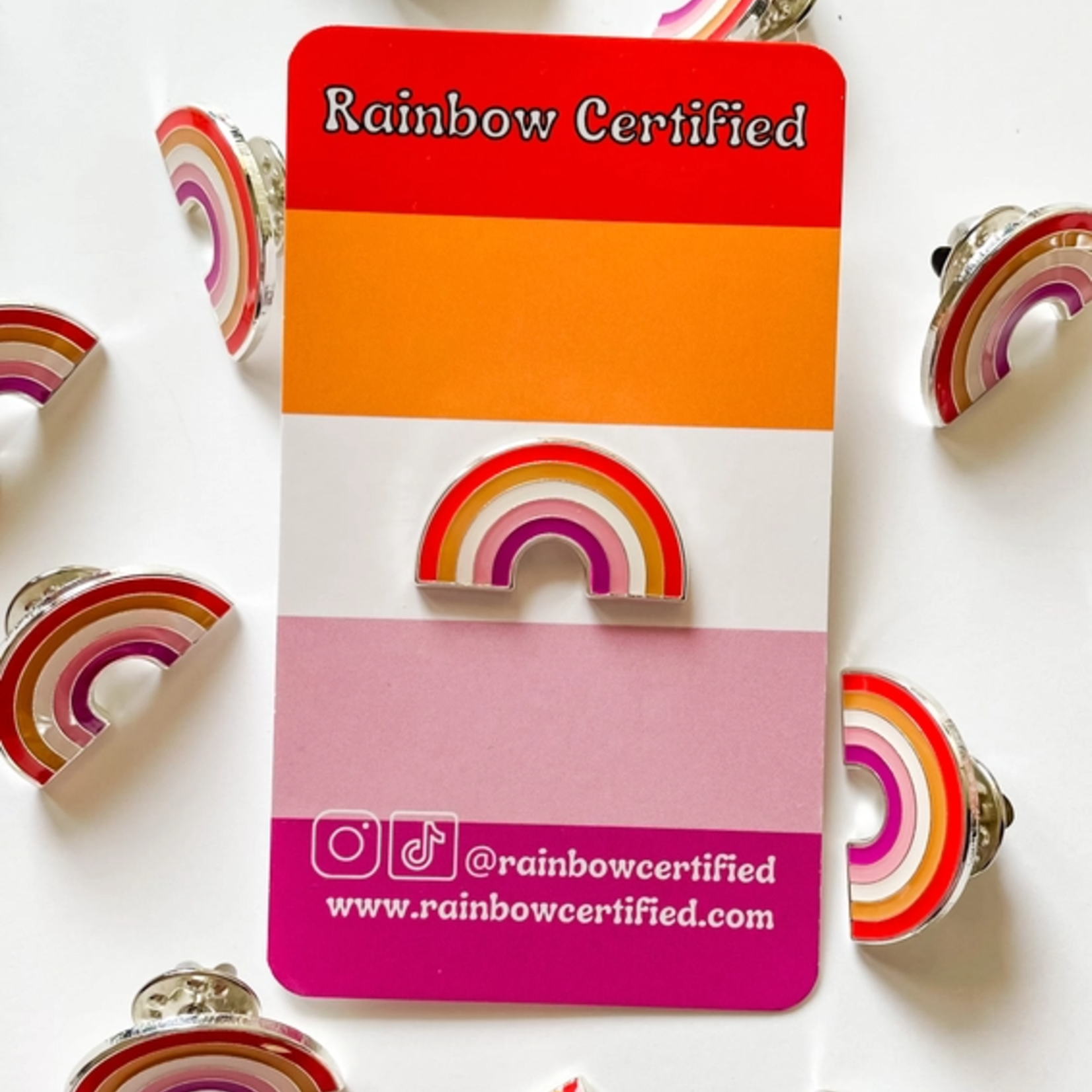 Rainbow Certified Lesbian Rainbow Pride Flag Enamel Pin