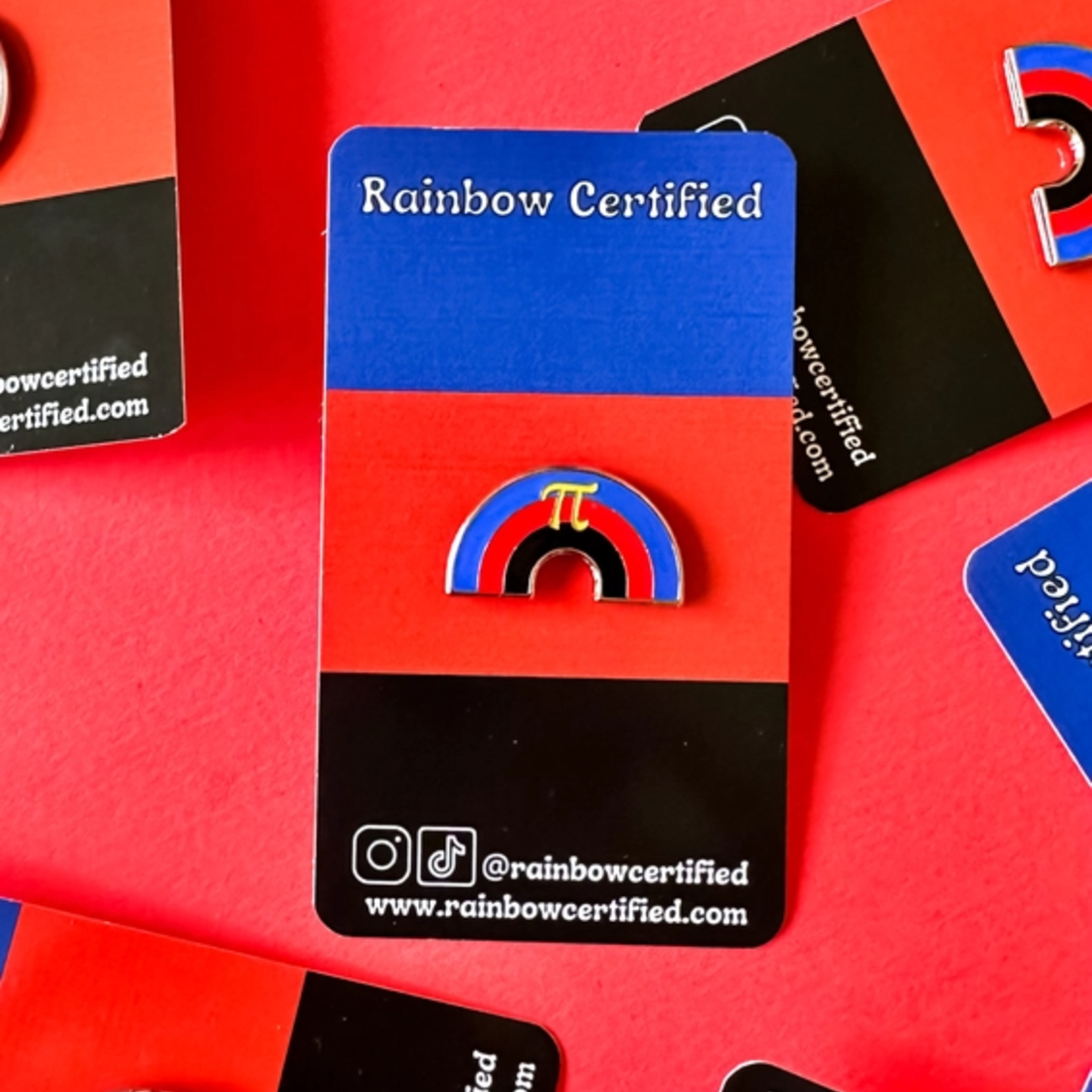 Rainbow Certified Polyamorous LGBTQ Rainbow Enamel Pin