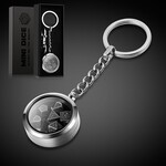 Dice Habit Mini Dice Keychain Silver Polyhedral 7 die set