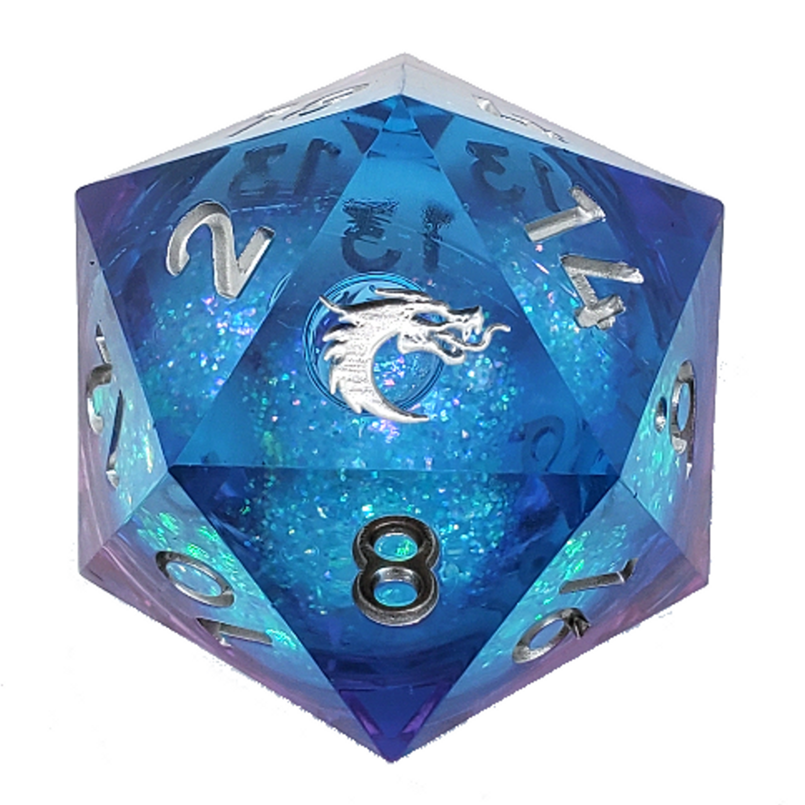Old School Dice Old School Sharp Edged 35 mm d20 Liquid Infused Twilight Fury