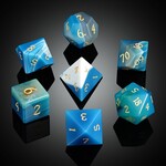 Dice Habit Gemstone Blue Agate Natural Polyhedral 7 die set