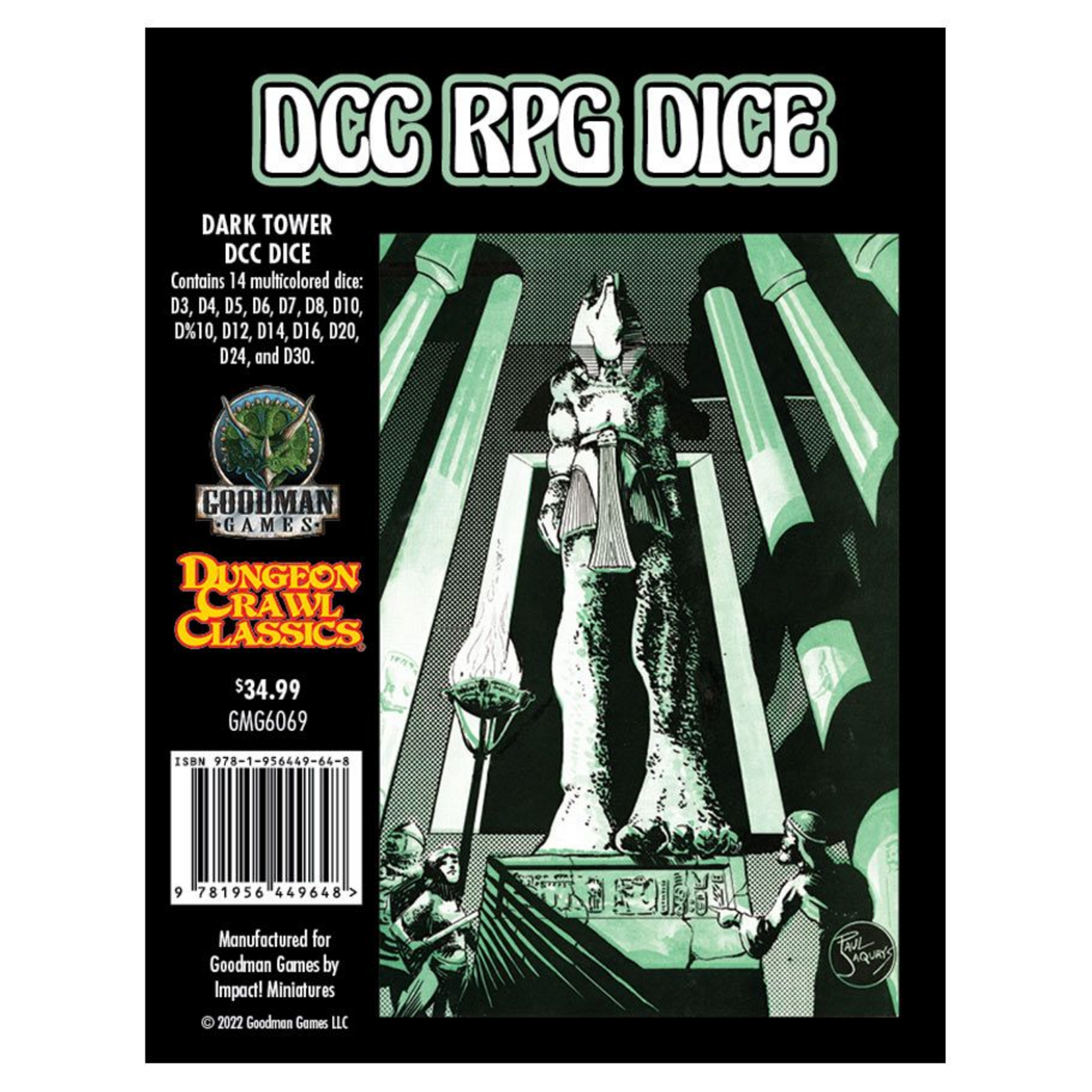 Goodman Games Dungeon Crawl Classics Dark Tower Dice Polyhedral 14 die set