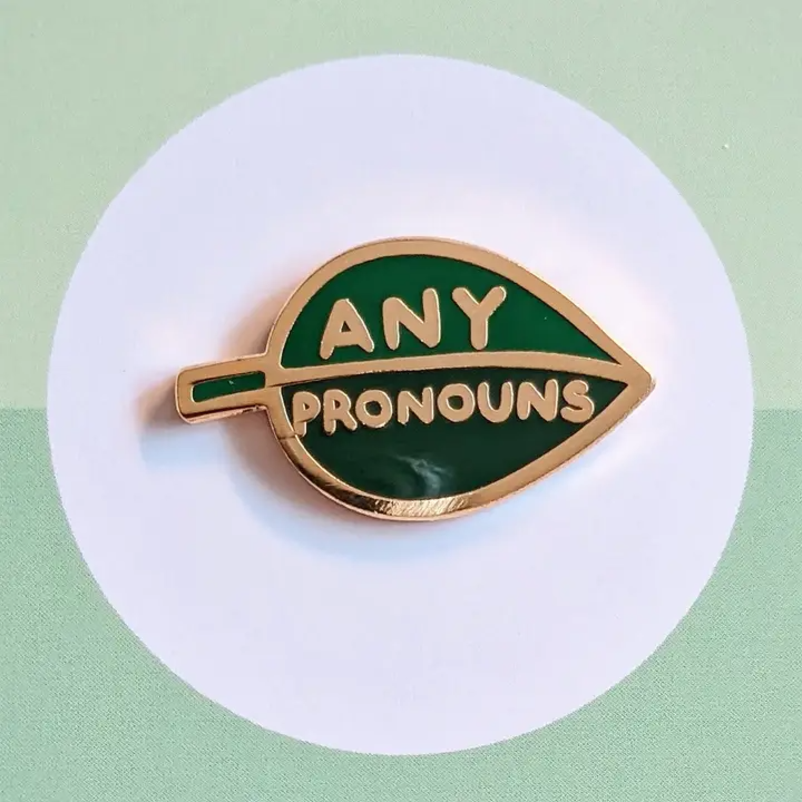 misomomo Pronoun Leaf Any Pronouns Enamel Pin