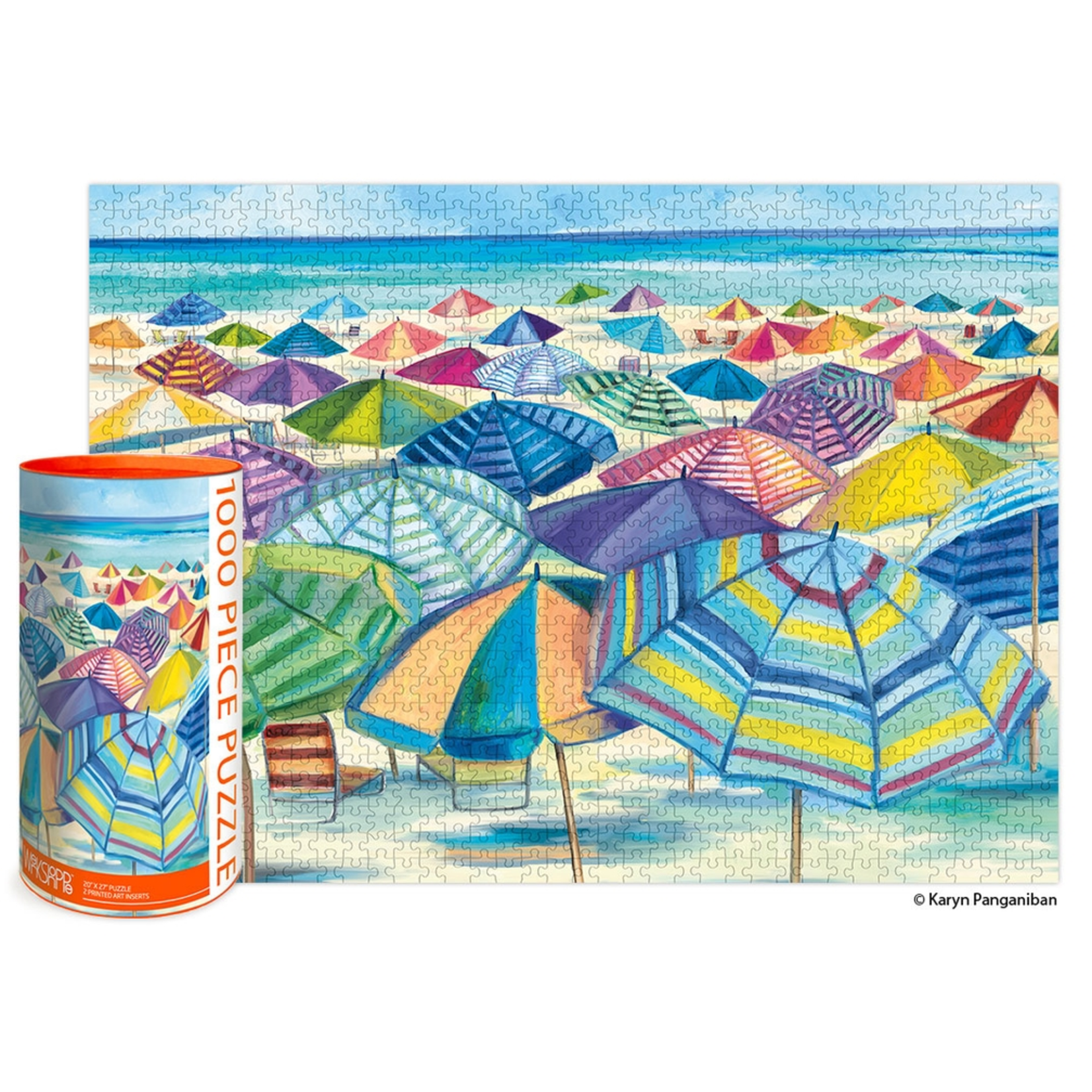 WerkShoppe 1000 pc Puzzle Umbrella Beach