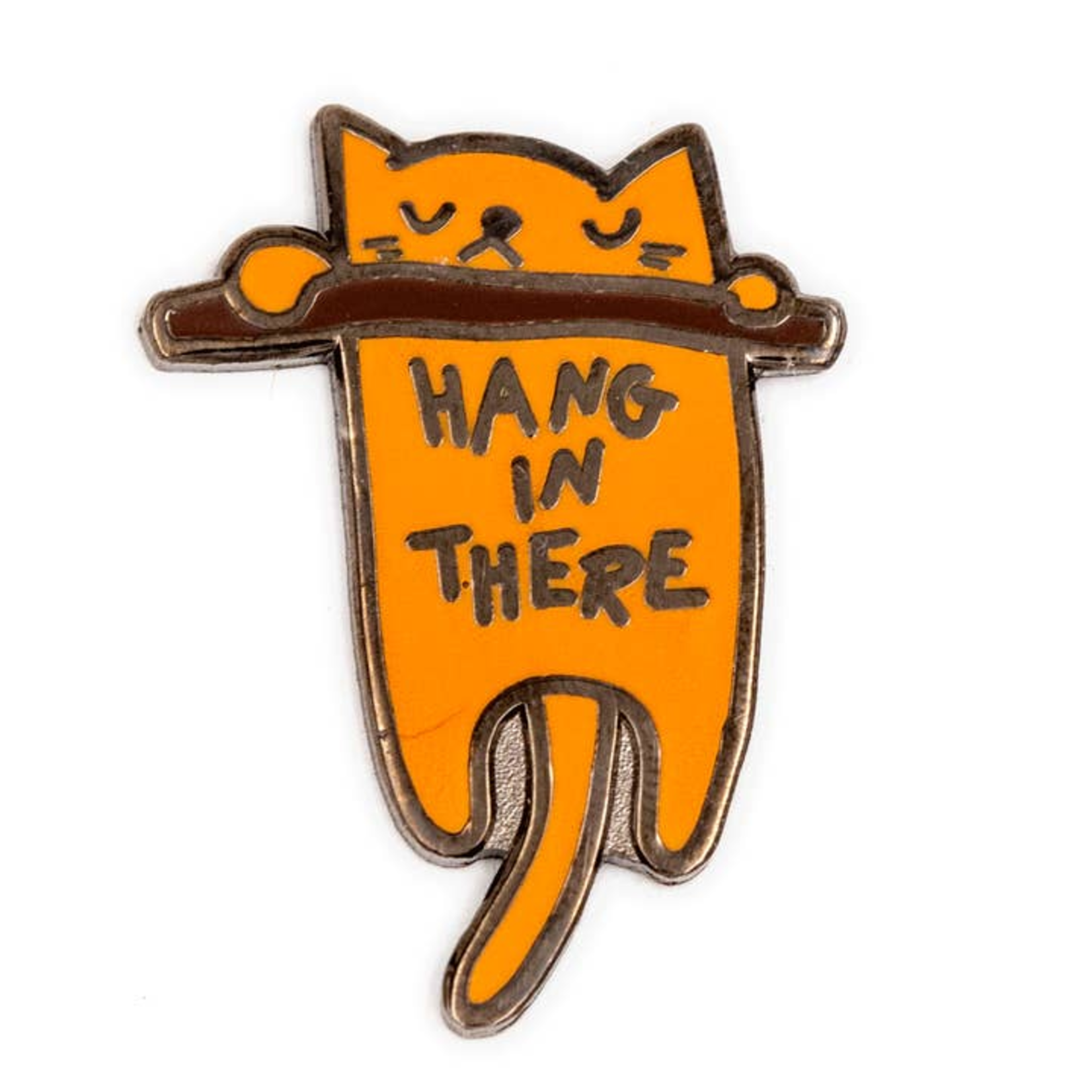 These Are Things Hang In There Cat Enamel Pin