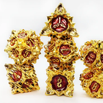 Foam Brain Games Floral Starburst Carmine Canna Metal RPG dice 7 die set