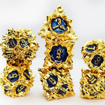 Foam Brain Games Floral Starburst Golden Sweet Pea Metal RPG dice 7 die set
