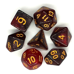 Old School Dice Old School Galaxy Red and Black RPG Dice 7 die set