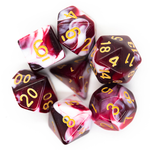 Old School Dice Old School Vorpal Blood Red and White w/ Gold RPG Dice 7 die set