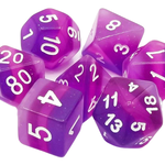 Old School Dice Old School Gradients Translucent Purple Aurora RPG Dice 7 die set