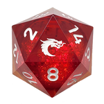 Old School Dice Old School Sharp Edged 35 mm d20 Liquid Infused Sunrise Fury